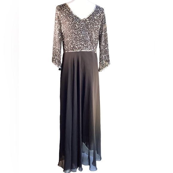J Kara Black Beaded Formal Gown. S3 - Picture 5 of 14